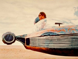 Luke Skywalker in his desert speeder.